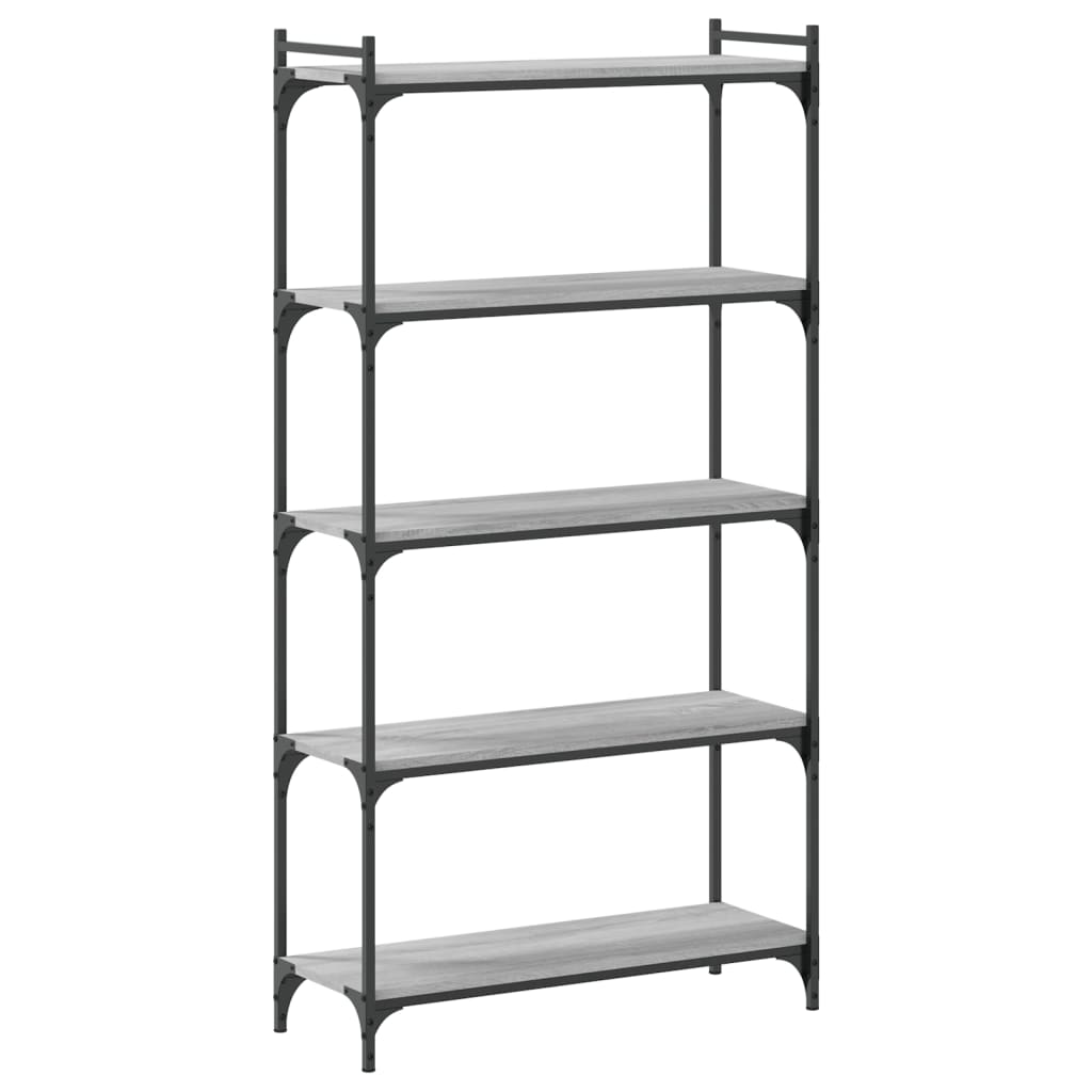vidaXL Bibliotecă cu 5 niveluri gri sonoma 80x30x154 cm lemn prelucrat vidaXL Bibliotecă cu 5 niveluri gri sonoma 80x30x154 cm lemn prelucrat