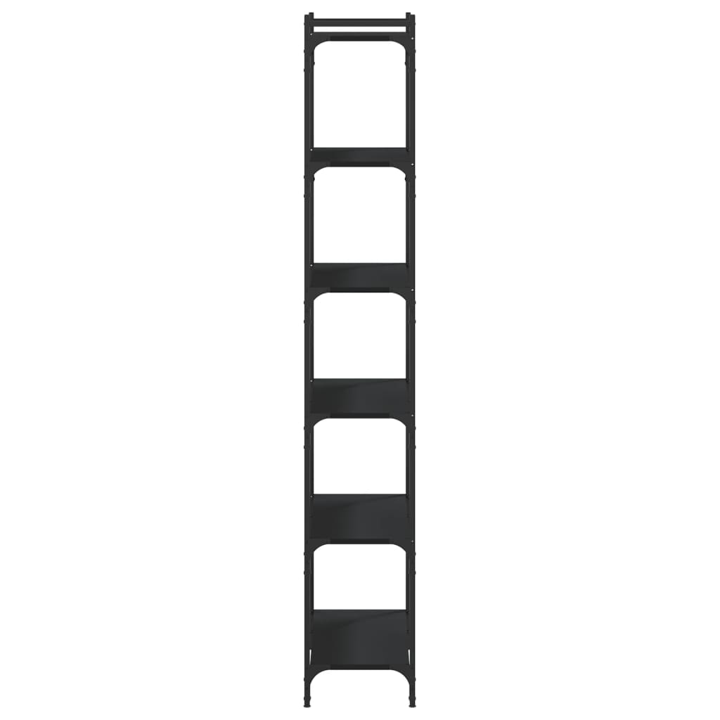 vidaXL Bibliotecă cu 6 niveluri, negru, 80x30x188 cm, lemn prelucrat vidaXL Bibliotecă cu 6 niveluri, negru, 80x30x188 cm, lemn prelucrat