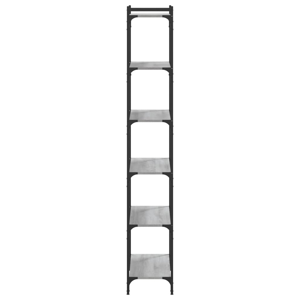 vidaXL Bibliotecă cu 6 niveluri gri sonoma 80x30x188 cm lemn prelucrat vidaXL Bibliotecă cu 6 niveluri gri sonoma 80x30x188 cm lemn prelucrat