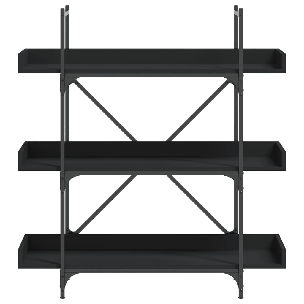 vidaXL Bibliotecă cu 3 niveluri, negru, 100x33x108,5 cm lemn prelucrat vidaXL Bibliotecă cu 3 niveluri, negru, 100x33x108,5 cm lemn prelucrat