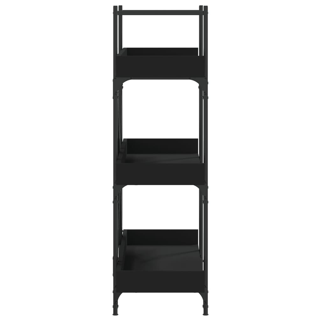 vidaXL Bibliotecă cu 3 niveluri, negru, 100x33x108,5 cm lemn prelucrat vidaXL Bibliotecă cu 3 niveluri, negru, 100x33x108,5 cm lemn prelucrat