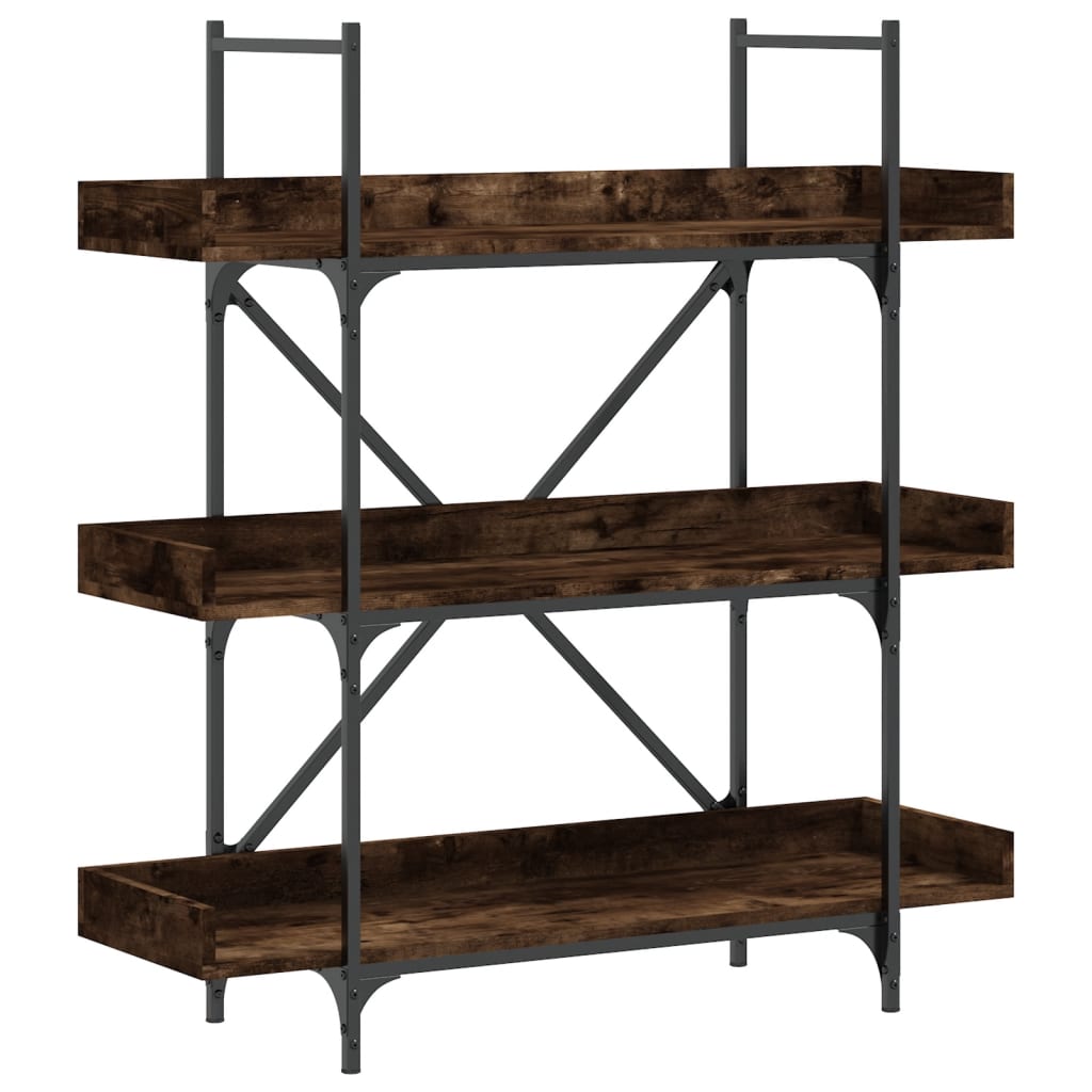 vidaXL Bibliotecă 3 niveluri, stejar fumuriu, 100x33x108,5 cm, lemn vidaXL Bibliotecă 3 niveluri, stejar fumuriu, 100x33x108,5 cm, lemn