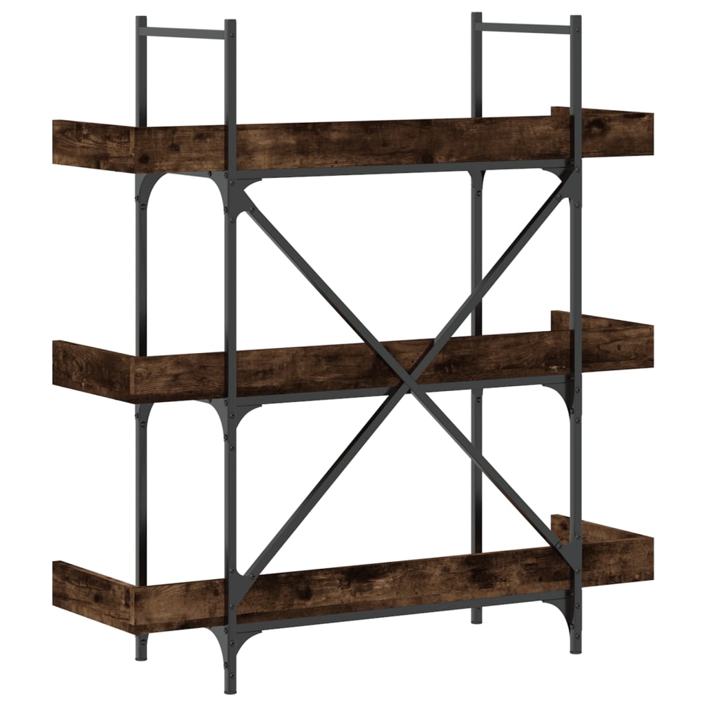 vidaXL Bibliotecă 3 niveluri, stejar fumuriu, 100x33x108,5 cm, lemn vidaXL Bibliotecă 3 niveluri, stejar fumuriu, 100x33x108,5 cm, lemn