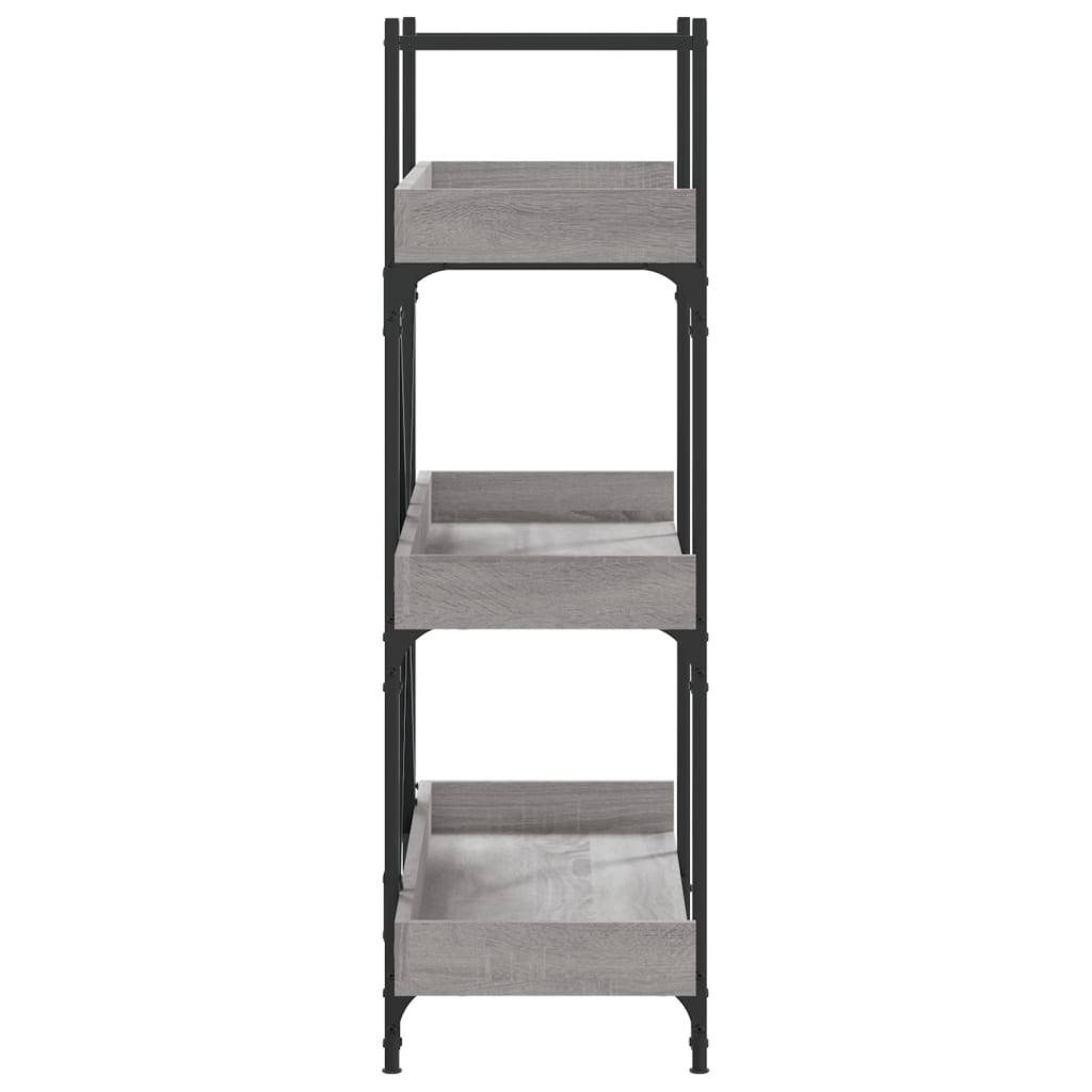 vidaXL Bibliotecă 3 niveluri gri sonoma 100x33x108,5 cm lemn prelucrat