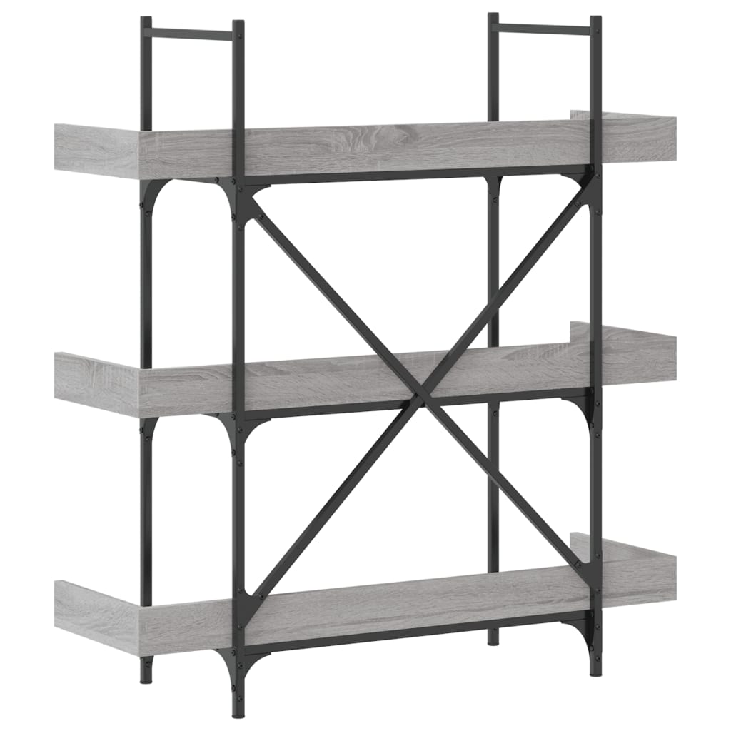 vidaXL Bibliotecă 3 niveluri gri sonoma 100x33x108,5 cm lemn prelucrat