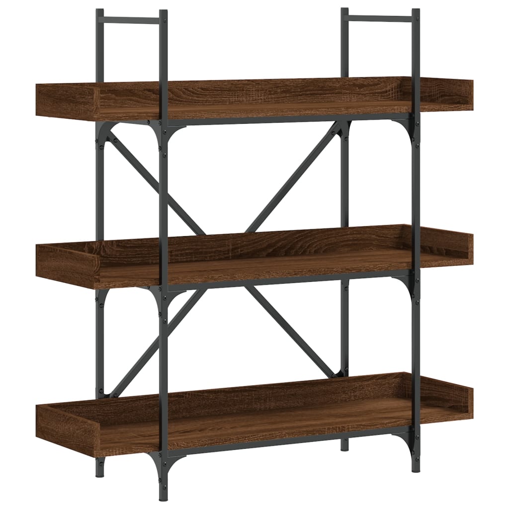 vidaXL Bibliotecă 3 niveluri stejar maro 100x33x108,5cm lemn prelucrat vidaXL Bibliotecă 3 niveluri stejar maro 100x33x108,5cm lemn prelucrat