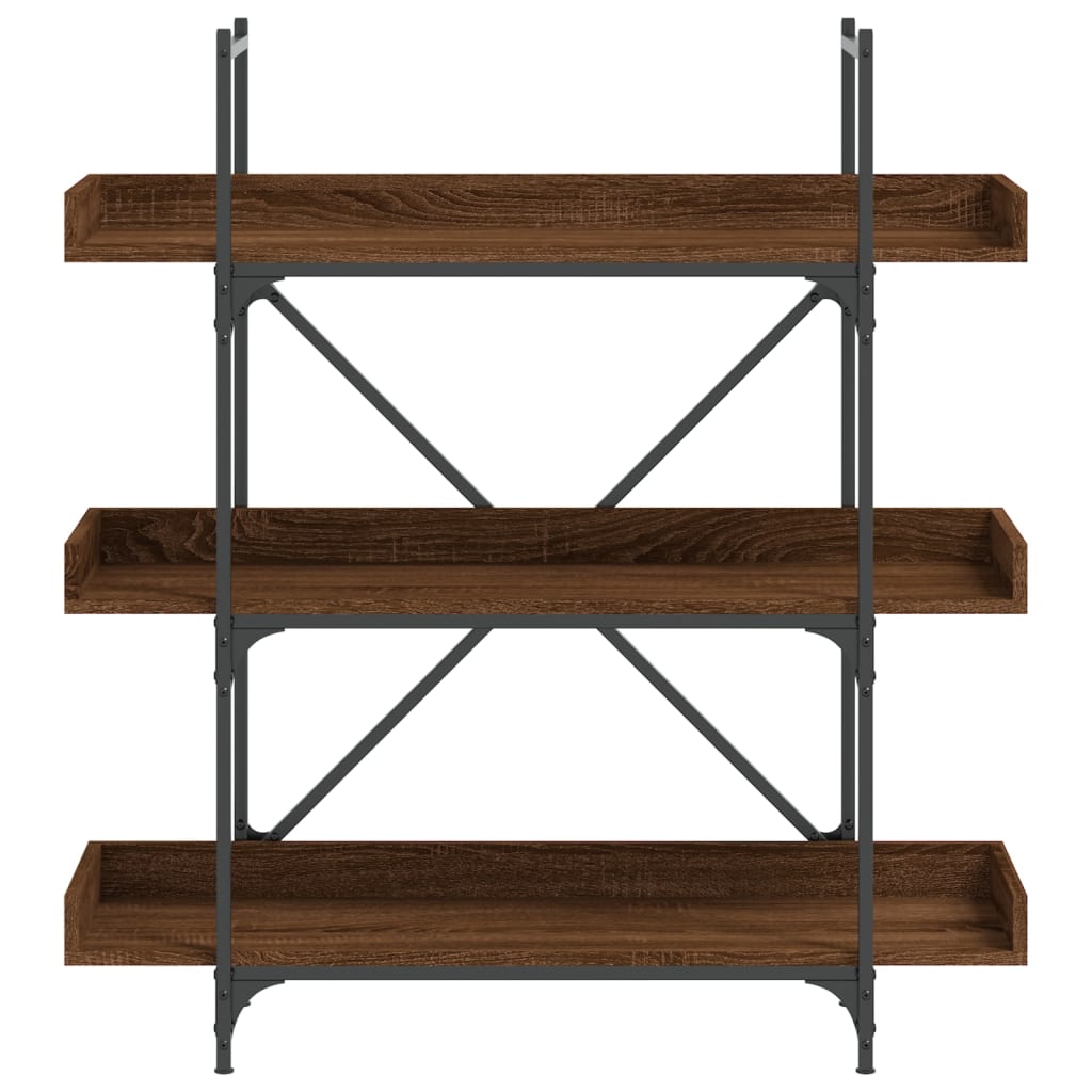 vidaXL Bibliotecă 3 niveluri stejar maro 100x33x108,5cm lemn prelucrat vidaXL Bibliotecă 3 niveluri stejar maro 100x33x108,5cm lemn prelucrat
