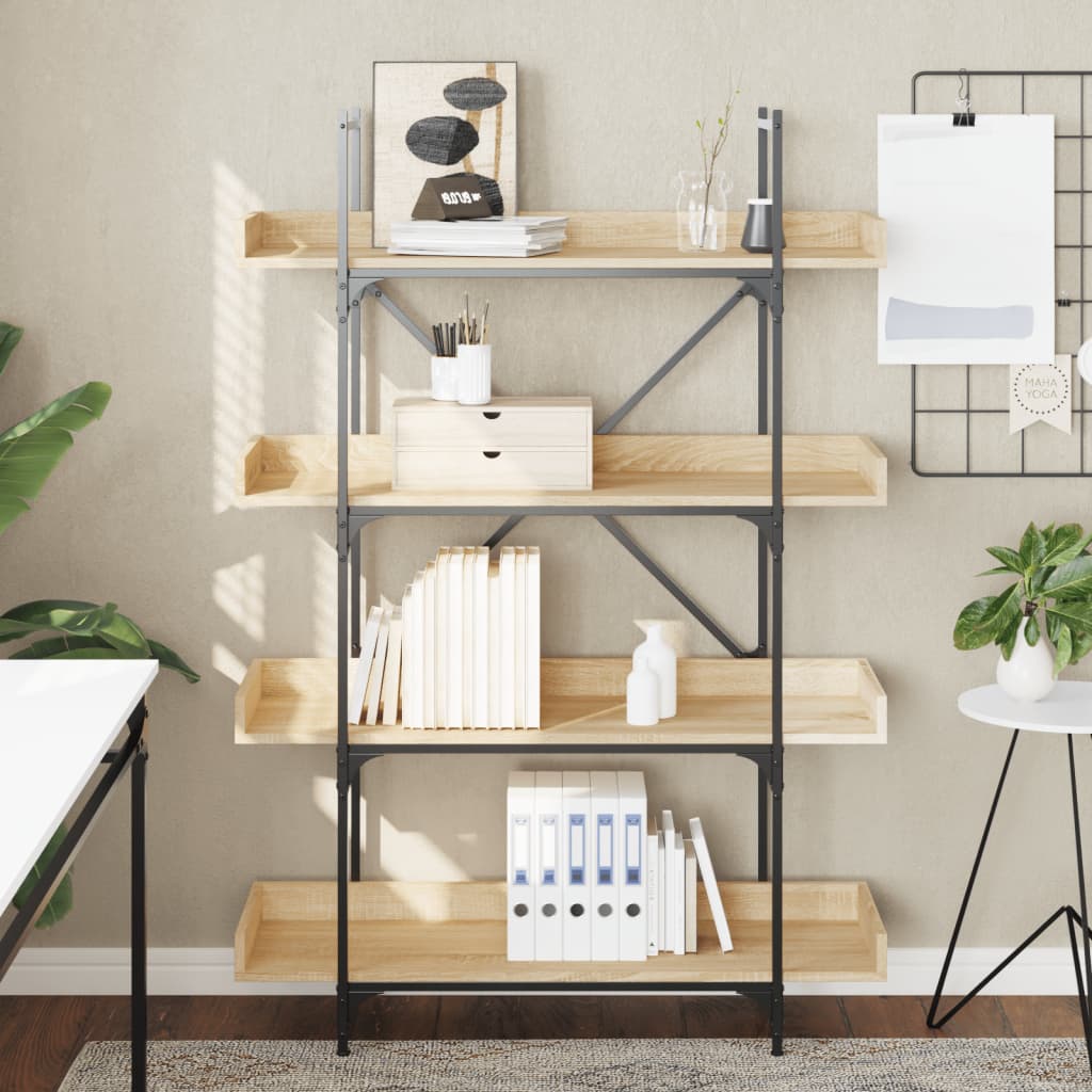 vidaXL Bibliotecă 4 niveluri, stejar sonoma, 100x33x145,5 cm, lemn vidaXL Bibliotecă 4 niveluri, stejar sonoma, 100x33x145,5 cm, lemn