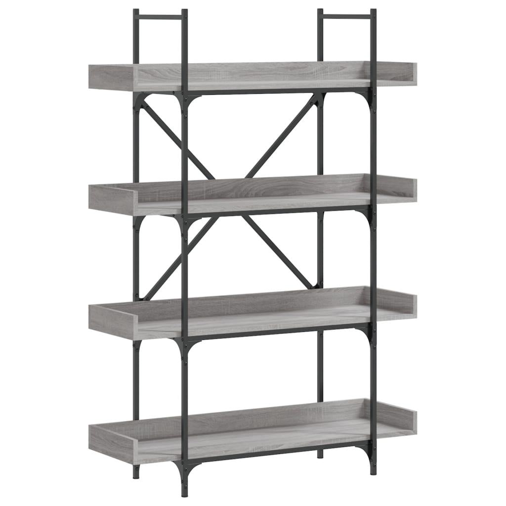vidaXL Bibliotecă 4 niveluri gri sonoma 100x33x145,5 cm lemn prelucrat vidaXL Bibliotecă 4 niveluri gri sonoma 100x33x145,5 cm lemn prelucrat