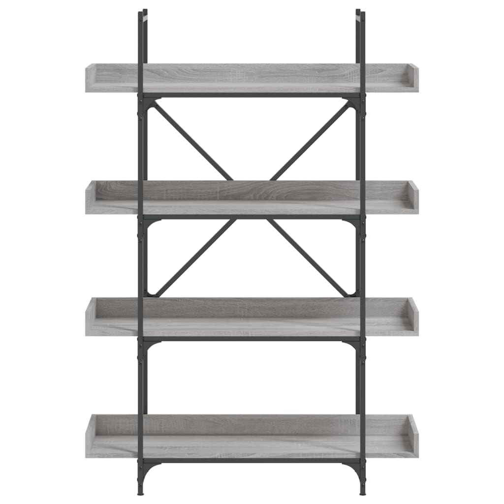 vidaXL Bibliotecă 4 niveluri gri sonoma 100x33x145,5 cm lemn prelucrat vidaXL Bibliotecă 4 niveluri gri sonoma 100x33x145,5 cm lemn prelucrat