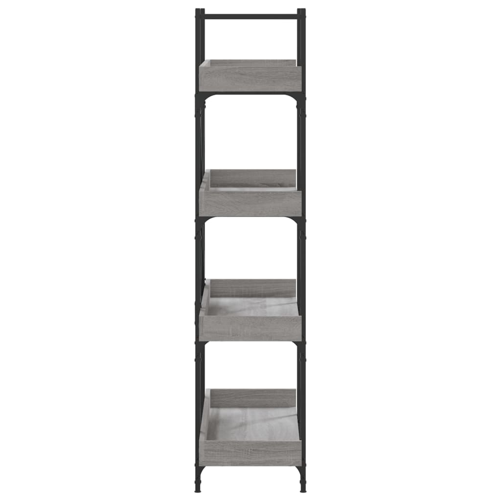 vidaXL Bibliotecă 4 niveluri gri sonoma 100x33x145,5 cm lemn prelucrat vidaXL Bibliotecă 4 niveluri gri sonoma 100x33x145,5 cm lemn prelucrat