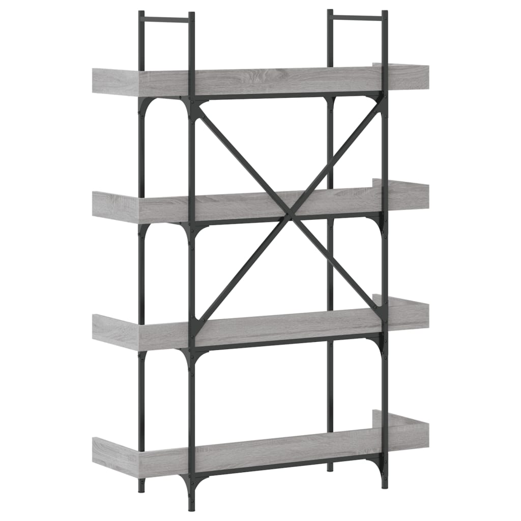 vidaXL Bibliotecă 4 niveluri gri sonoma 100x33x145,5 cm lemn prelucrat vidaXL Bibliotecă 4 niveluri gri sonoma 100x33x145,5 cm lemn prelucrat