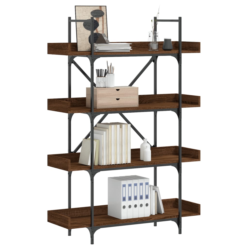 vidaXL Bibliotecă cu 4 niveluri, stejar maro, 100x33x145,5 cm, lemn vidaXL Bibliotecă cu 4 niveluri, stejar maro, 100x33x145,5 cm, lemn
