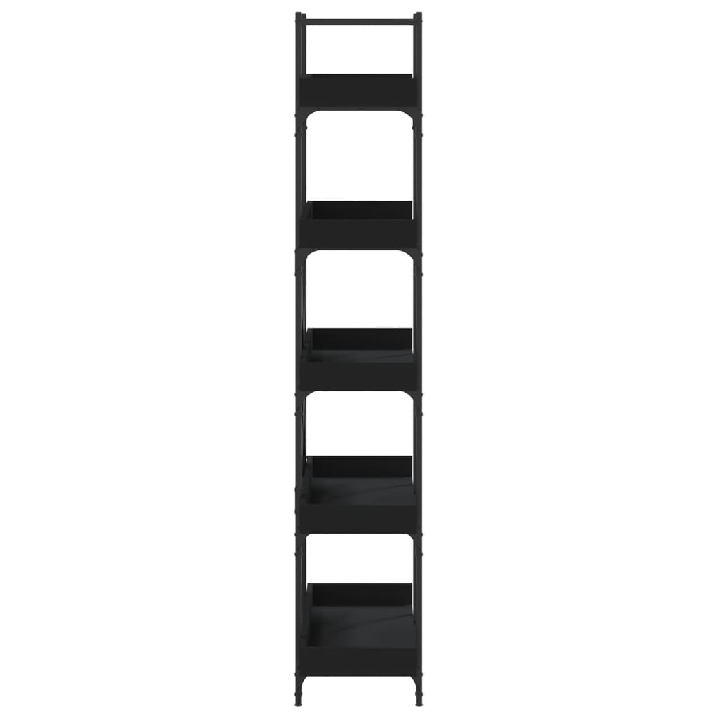 vidaXL Bibliotecă cu 5 niveluri, negru, 100x33x180,5 cm lemn prelucrat vidaXL Bibliotecă cu 5 niveluri, negru, 100x33x180,5 cm lemn prelucrat