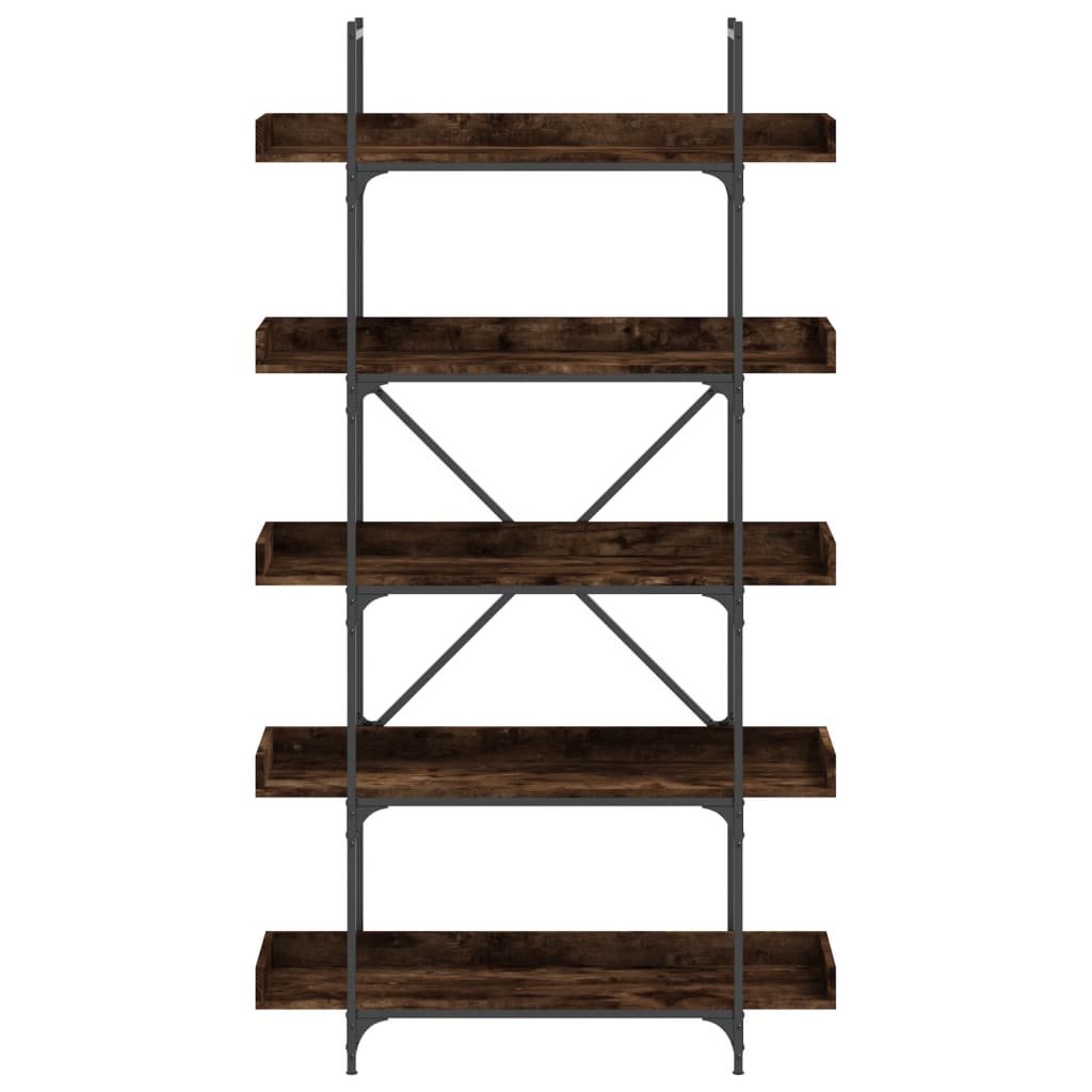 vidaXL Bibliotecă cu 5 niveluri, stejar fumuriu, 100x33x180,5 cm, lemn
