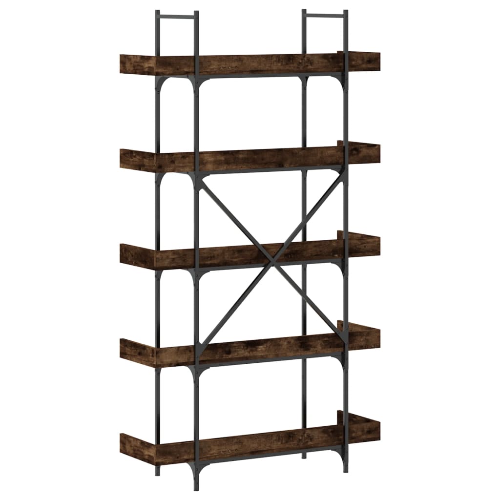 vidaXL Bibliotecă cu 5 niveluri, stejar fumuriu, 100x33x180,5 cm, lemn