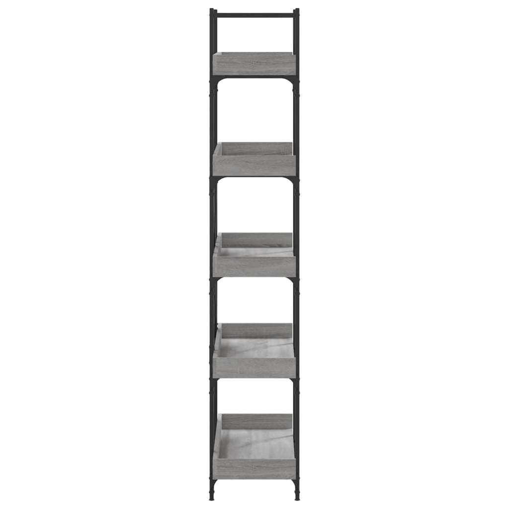 vidaXL Bibliotecă 5 niveluri gri sonoma 100x33x180,5 cm lemn compozit vidaXL Bibliotecă 5 niveluri gri sonoma 100x33x180,5 cm lemn compozit