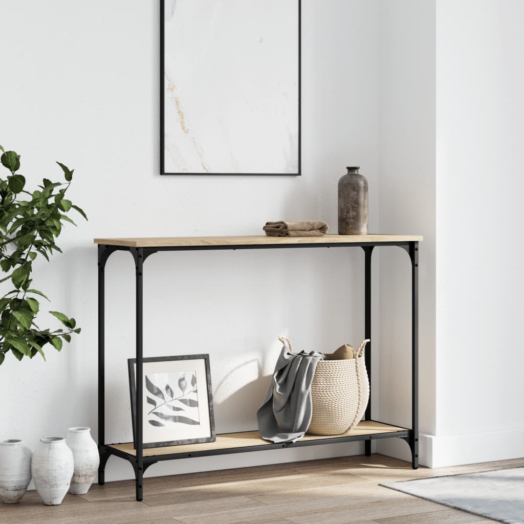 vidaXL Măsuță consolă, stejar sonoma, 101x30,5x75 cm, lemn prelucrat vidaXL Măsuță consolă, stejar sonoma, 101x30,5x75 cm, lemn prelucrat
