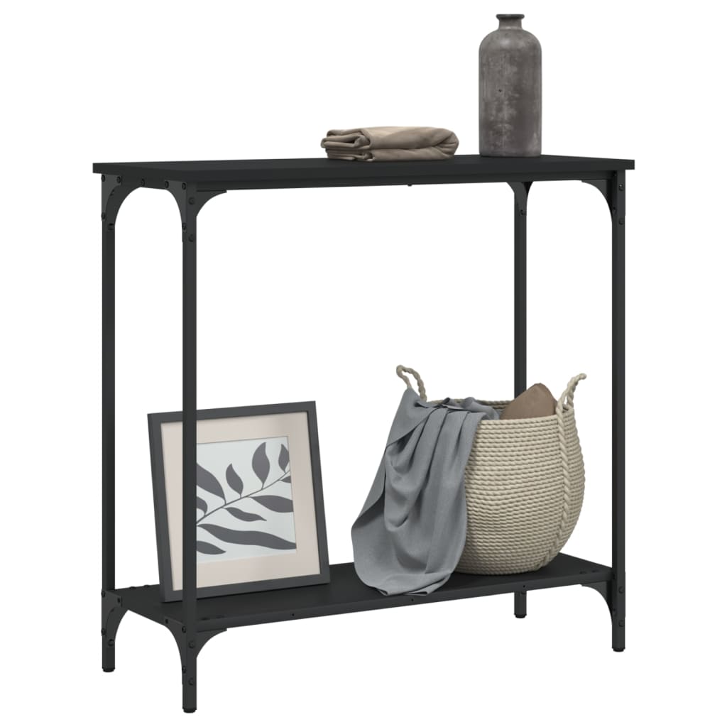 vidaXL Masă consolă, negru, 75x30,5x75 cm, lemn prelucrat