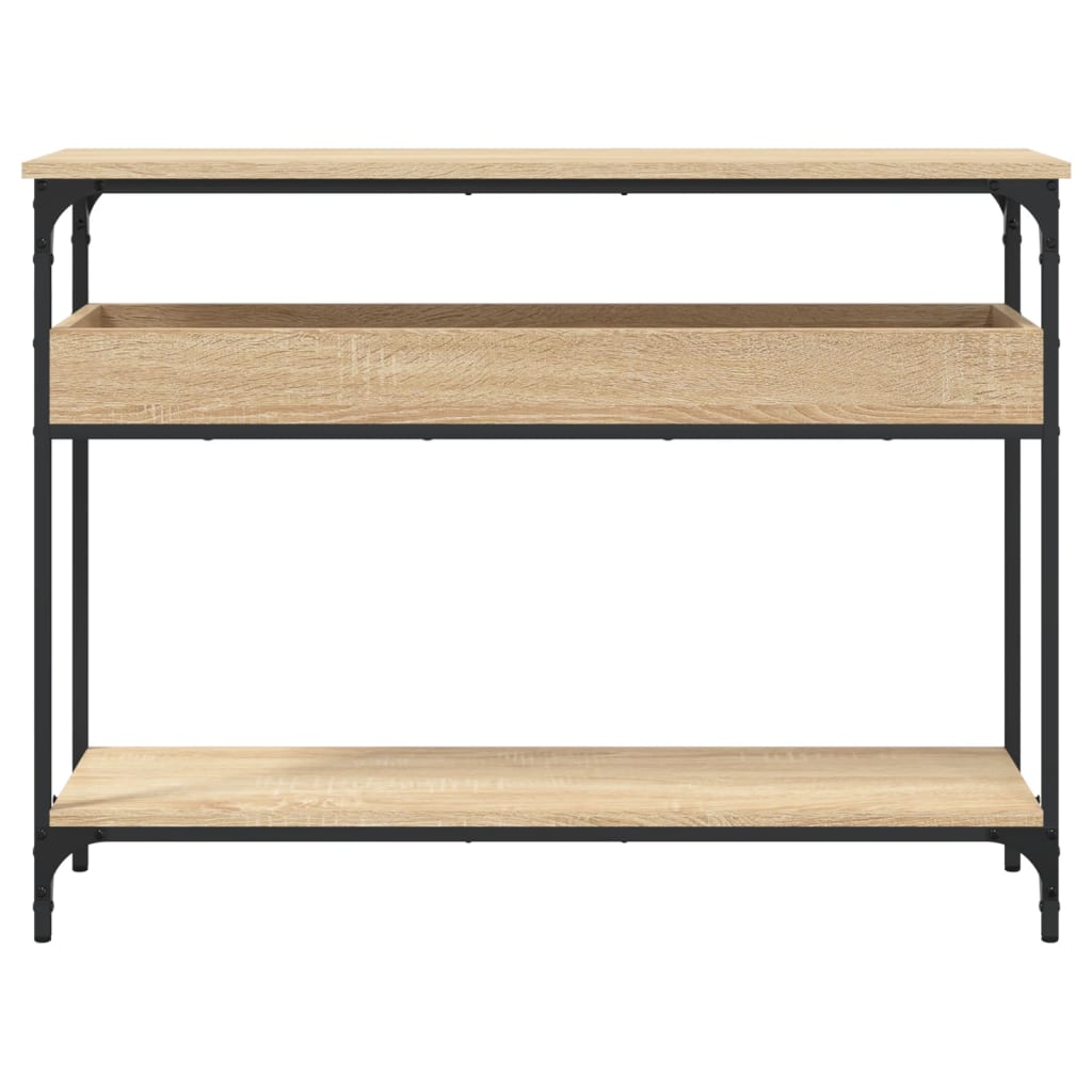vidaXL Măsuță consolă cu raft stejar sonoma 100x29x75cm lemn prelucrat vidaXL Măsuță consolă cu raft stejar sonoma 100x29x75cm lemn prelucrat