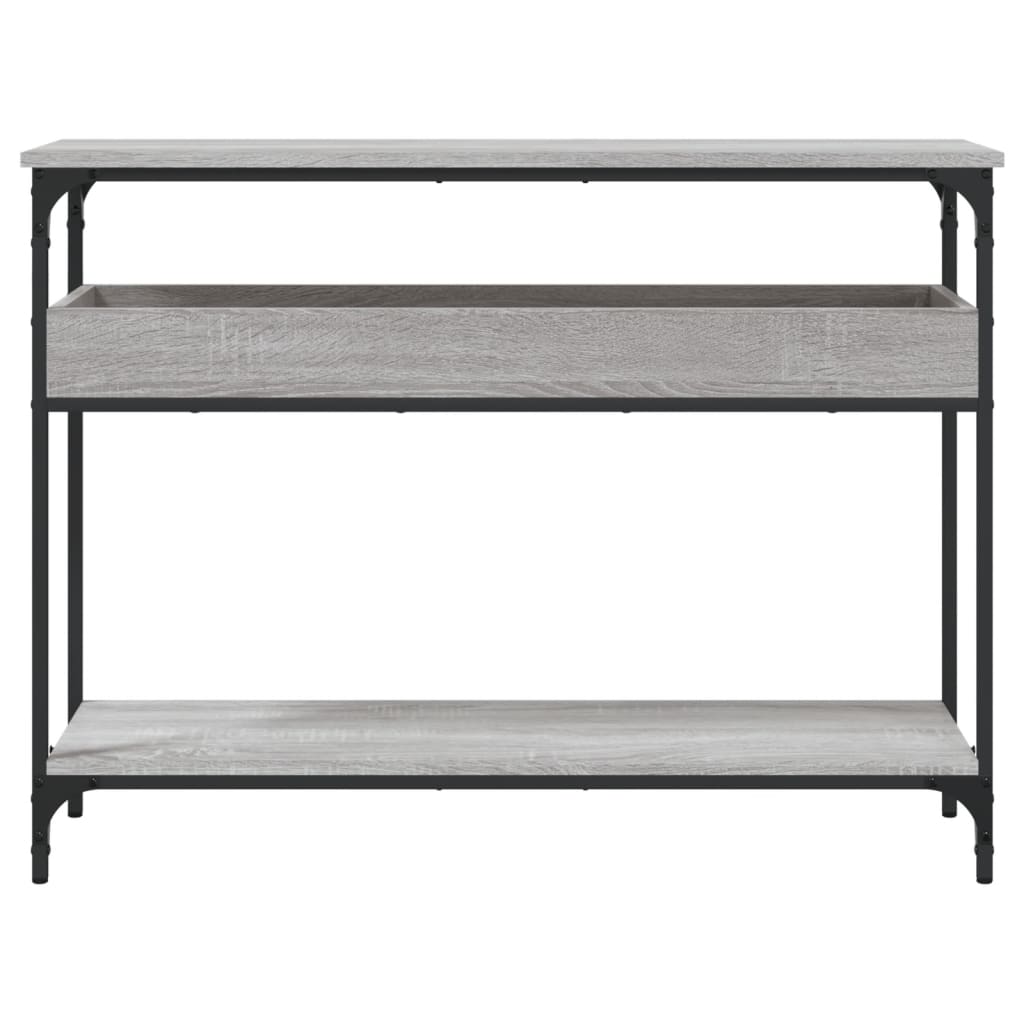 vidaXL Măsuță consolă cu raft gri sonoma 100x29x75 cm lemn prelucrat vidaXL Măsuță consolă cu raft gri sonoma 100x29x75 cm lemn prelucrat