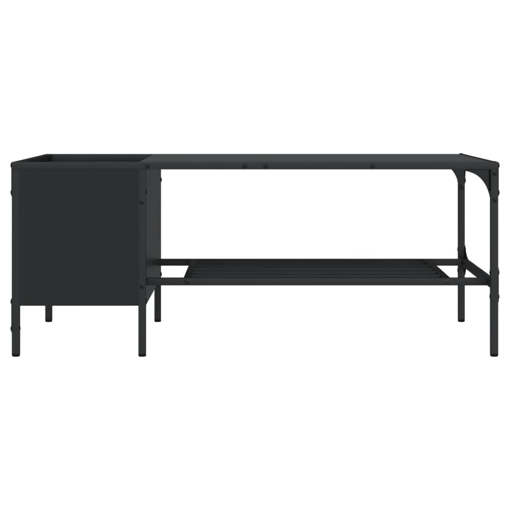 vidaXL Măsuță de cafea cu raft, negru, 100x51x40 cm, lemn