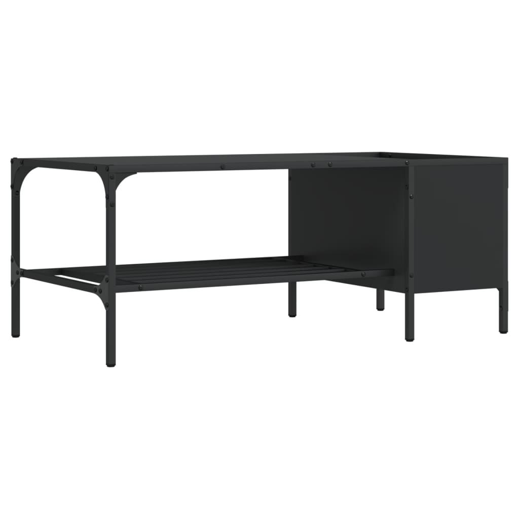 vidaXL Măsuță de cafea cu raft, negru, 100x51x40 cm, lemn