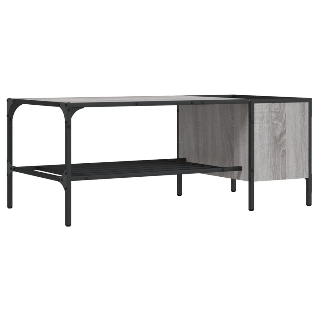 vidaXL Măsuță de cafea cu raft, gri sonoma, 100x51x40 cm, lemn vidaXL Măsuță de cafea cu raft, gri sonoma, 100x51x40 cm, lemn