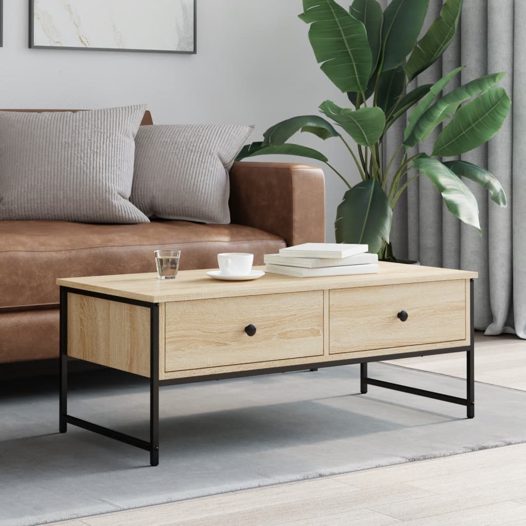 vidaXL Măsuță de cafea, stejar sonoma, 101x49x39,5 cm, lemn prelucrat vidaXL Măsuță de cafea, stejar sonoma, 101x49x39,5 cm, lemn prelucrat