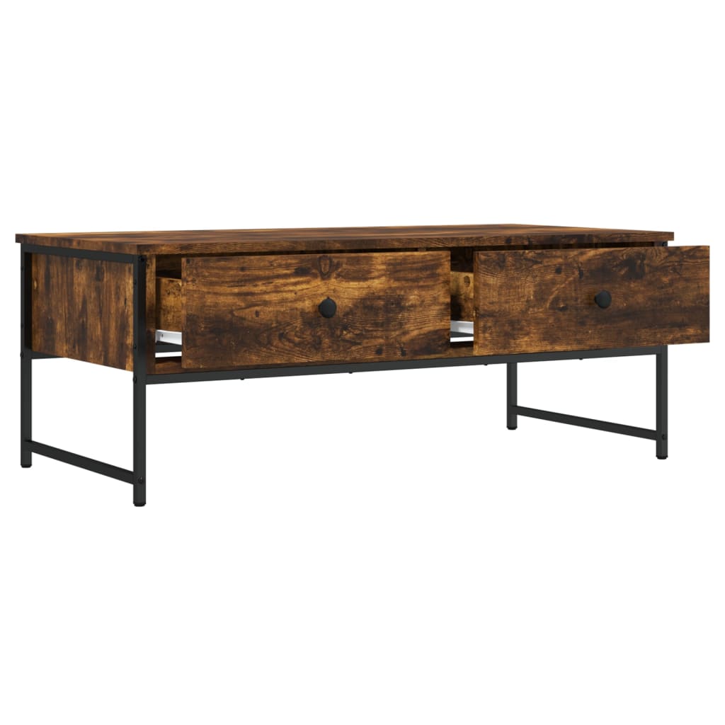 vidaXL Măsuță de cafea, stejar fumuriu, 101x49x39,5 cm, lemn prelucrat