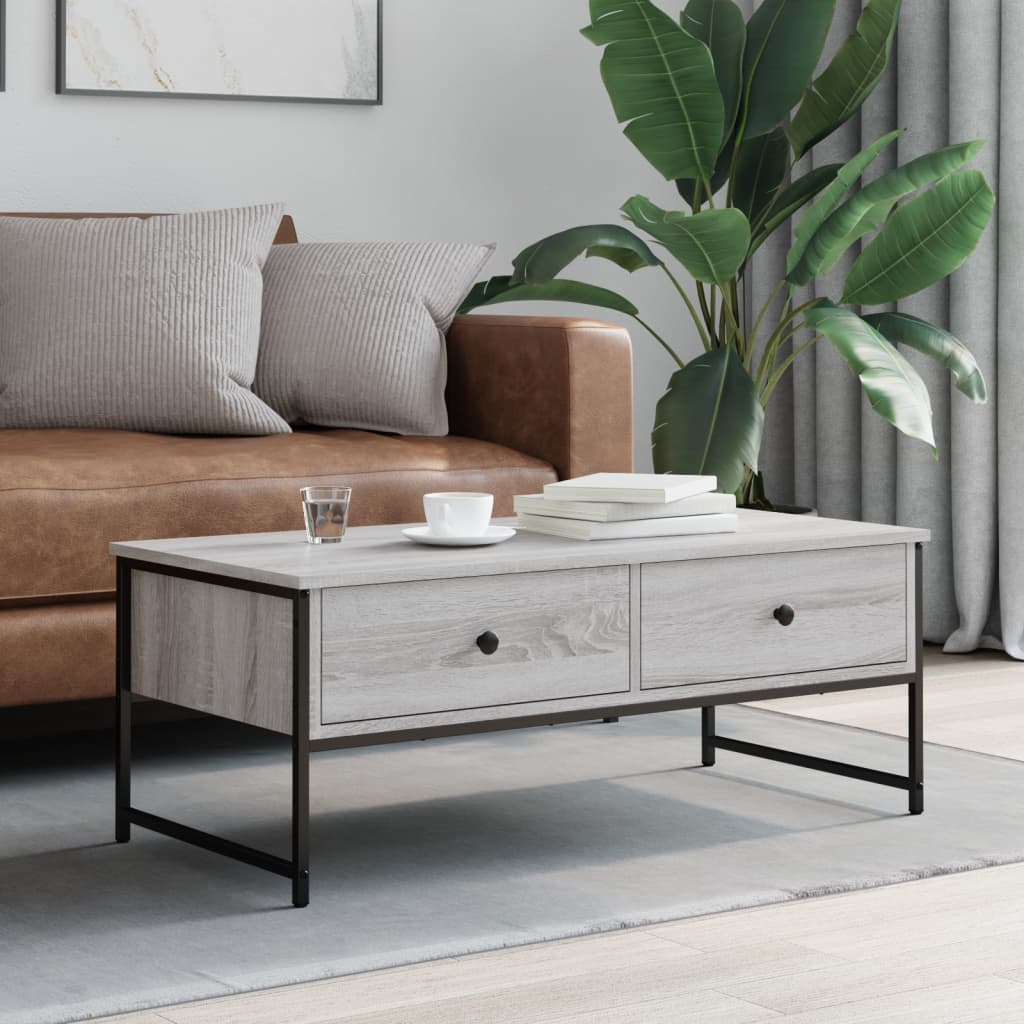 vidaXL Măsuță de cafea, gri sonoma, 101x49x39,5 cm, lemn compozit