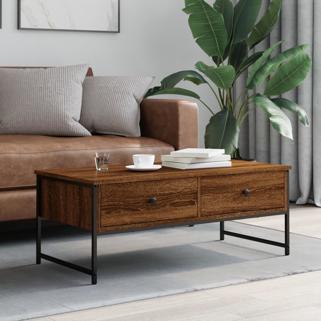 vidaXL Măsuță de cafea, stejar maro, 101x49x39,5 cm, lemn prelucrat vidaXL Măsuță de cafea, stejar maro, 101x49x39,5 cm, lemn prelucrat