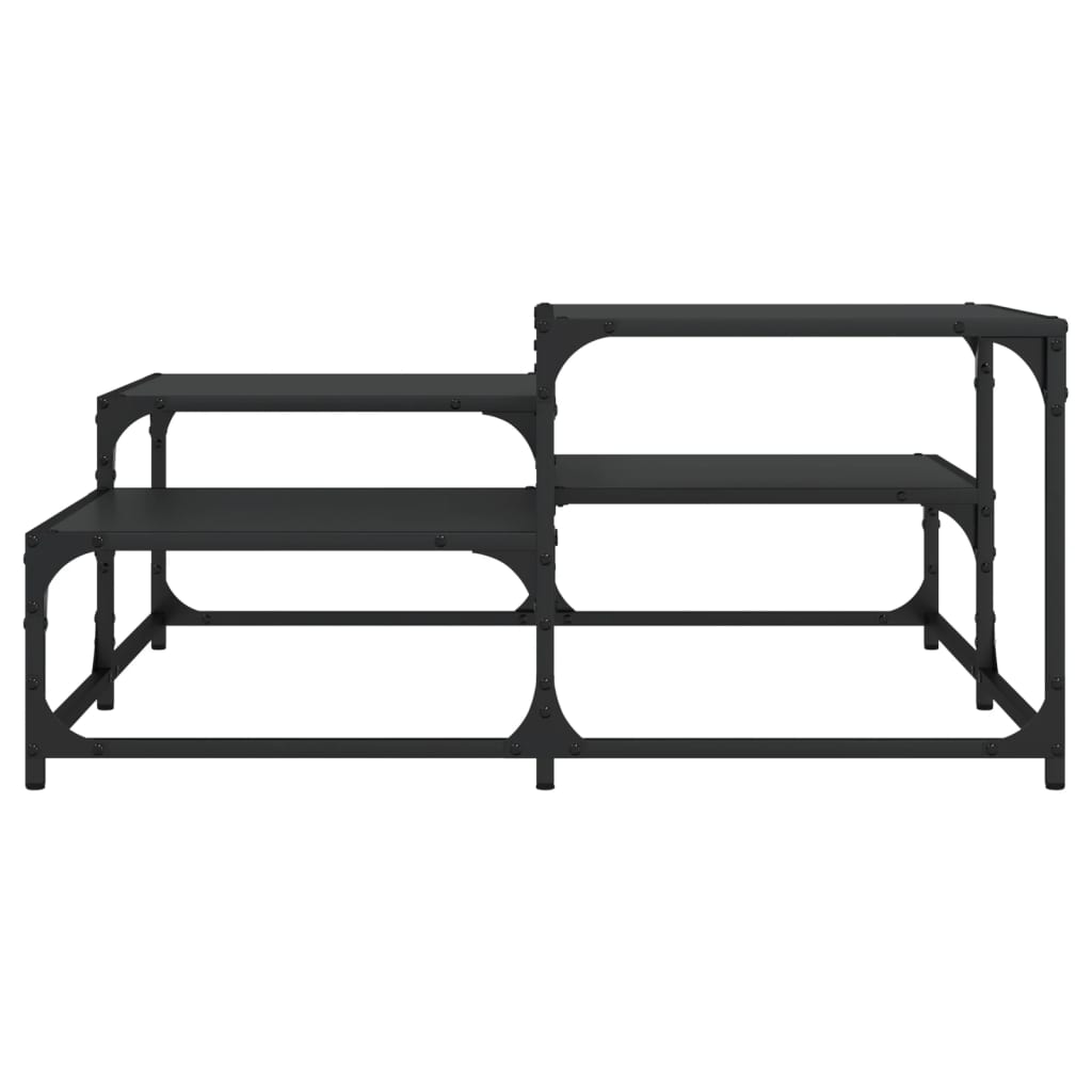 vidaXL Măsuță de cafea, negru, 87,5x87,5x40 cm, lemn prelucrat vidaXL Măsuță de cafea, negru, 87,5x87,5x40 cm, lemn prelucrat