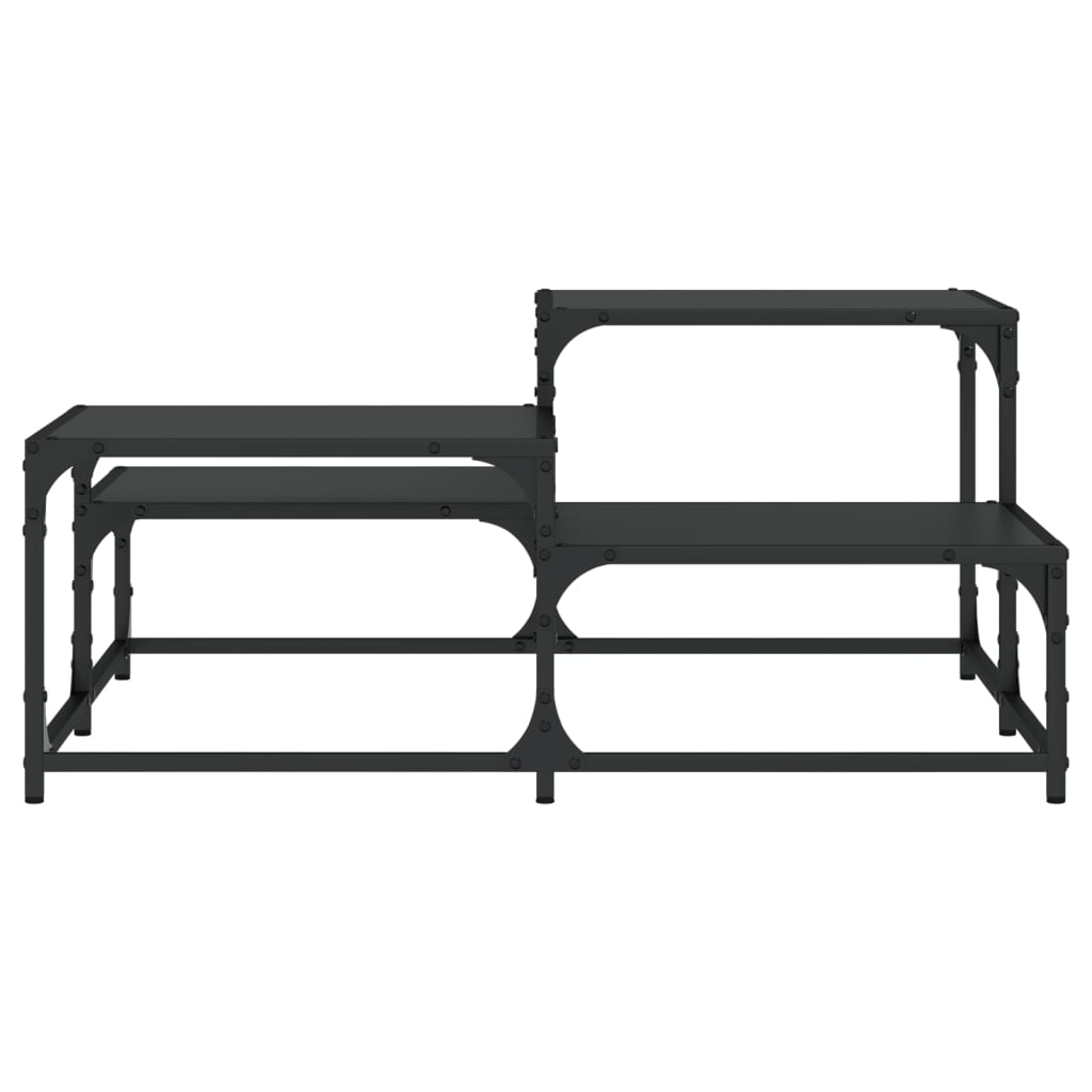 vidaXL Măsuță de cafea, negru, 87,5x87,5x40 cm, lemn prelucrat vidaXL Măsuță de cafea, negru, 87,5x87,5x40 cm, lemn prelucrat