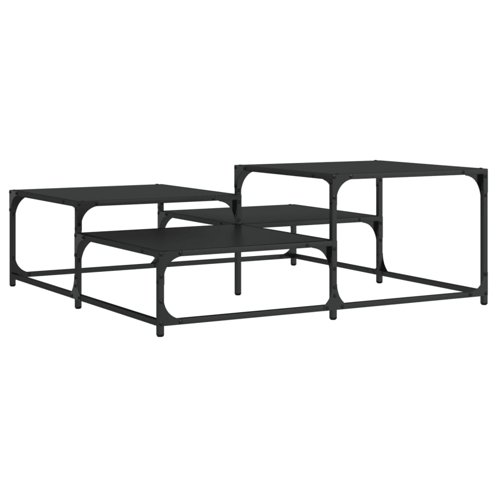 vidaXL Măsuță de cafea, negru, 107x107x40 cm, lemn compozit vidaXL Măsuță de cafea, negru, 107x107x40 cm, lemn compozit