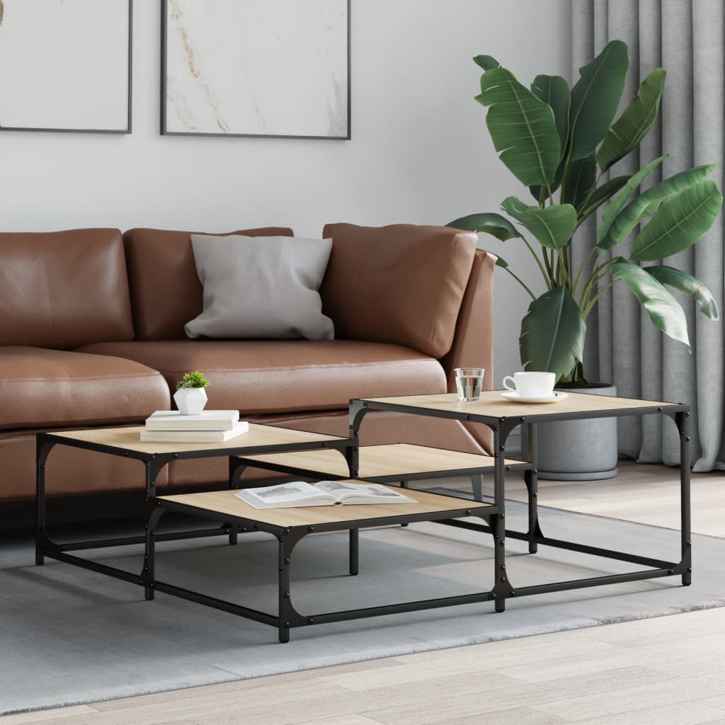 vidaXL Măsuță de cafea, stejar sonoma, 107x107x40 cm, lemn prelucrat vidaXL Măsuță de cafea, stejar sonoma, 107x107x40 cm, lemn prelucrat