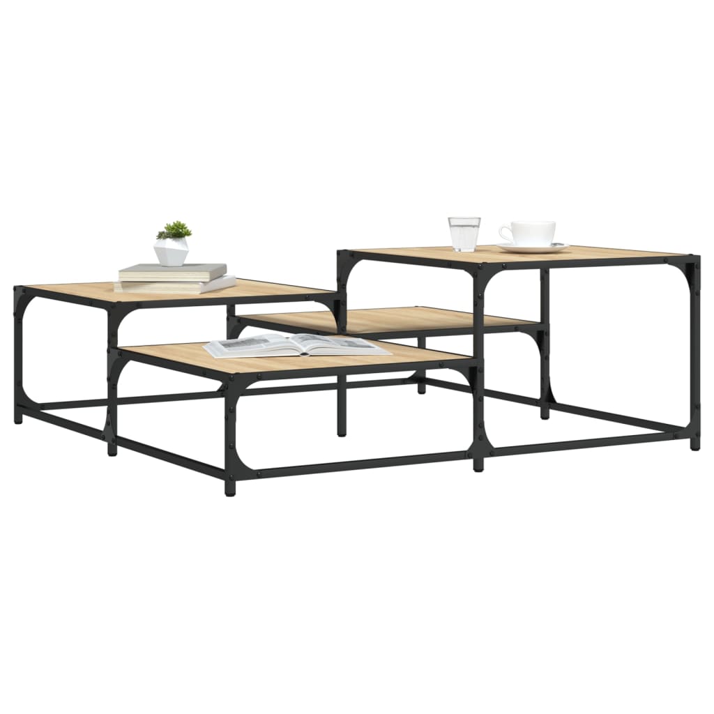 vidaXL Măsuță de cafea, stejar sonoma, 107x107x40 cm, lemn prelucrat vidaXL Măsuță de cafea, stejar sonoma, 107x107x40 cm, lemn prelucrat