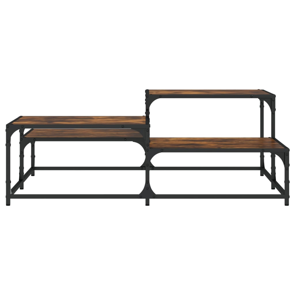 vidaXL Măsuță de cafea stejar fumuriu 107x107x40 cm din lemn prelucrat vidaXL Măsuță de cafea stejar fumuriu 107x107x40 cm din lemn prelucrat