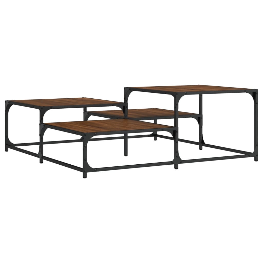 vidaXL Măsuță de cafea, stejar maro, 107x107x40 cm, lemn prelucrat vidaXL Măsuță de cafea, stejar maro, 107x107x40 cm, lemn prelucrat