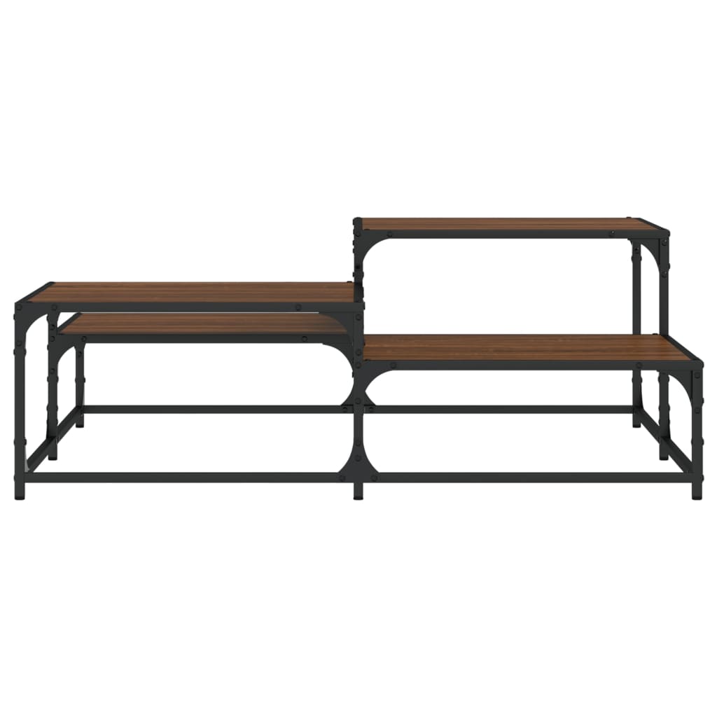 vidaXL Măsuță de cafea, stejar maro, 107x107x40 cm, lemn prelucrat vidaXL Măsuță de cafea, stejar maro, 107x107x40 cm, lemn prelucrat