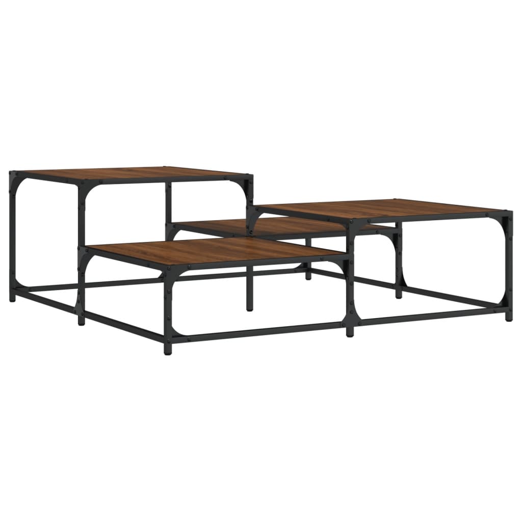vidaXL Măsuță de cafea, stejar maro, 107x107x40 cm, lemn prelucrat vidaXL Măsuță de cafea, stejar maro, 107x107x40 cm, lemn prelucrat