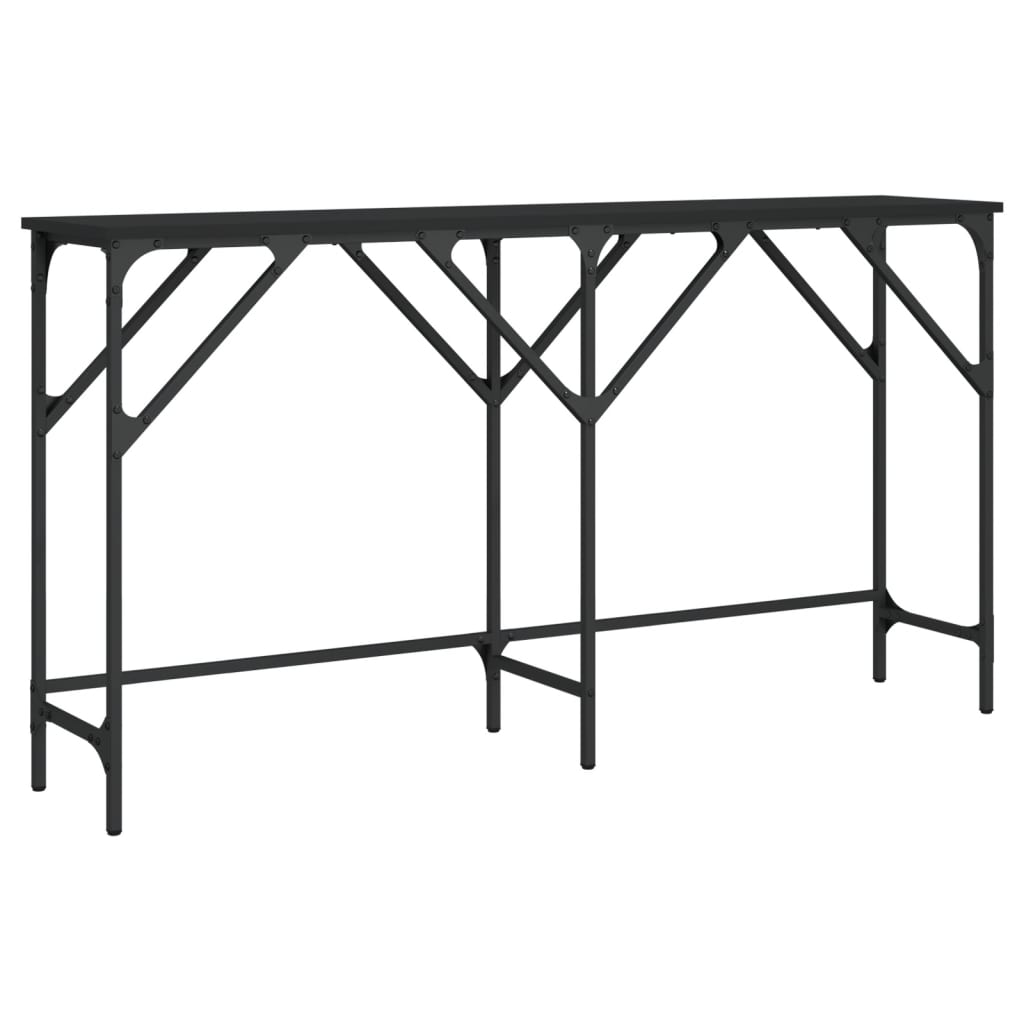 vidaXL Măsuță consolă, negru, 140x29x75 cm, lemn compozit vidaXL Măsuță consolă, negru, 140x29x75 cm, lemn compozit