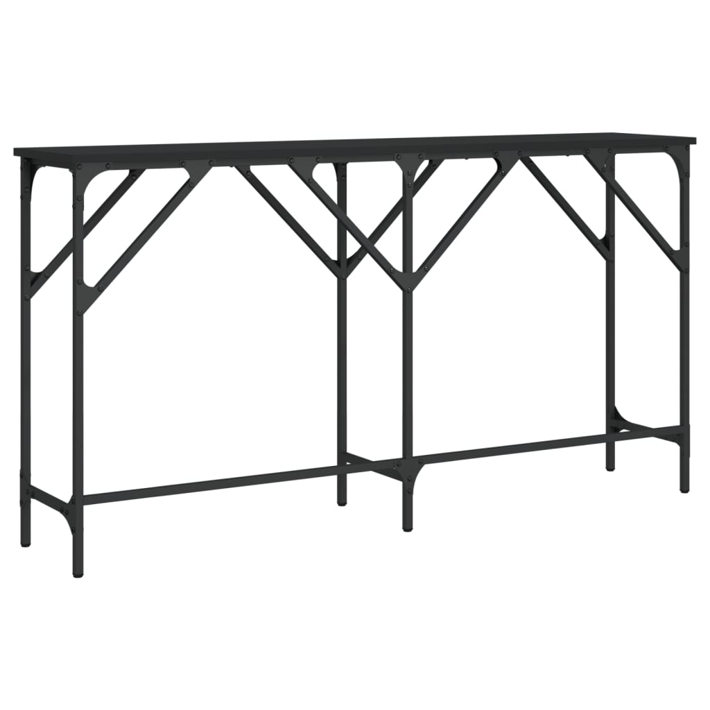 vidaXL Măsuță consolă, negru, 140x29x75 cm, lemn compozit vidaXL Măsuță consolă, negru, 140x29x75 cm, lemn compozit