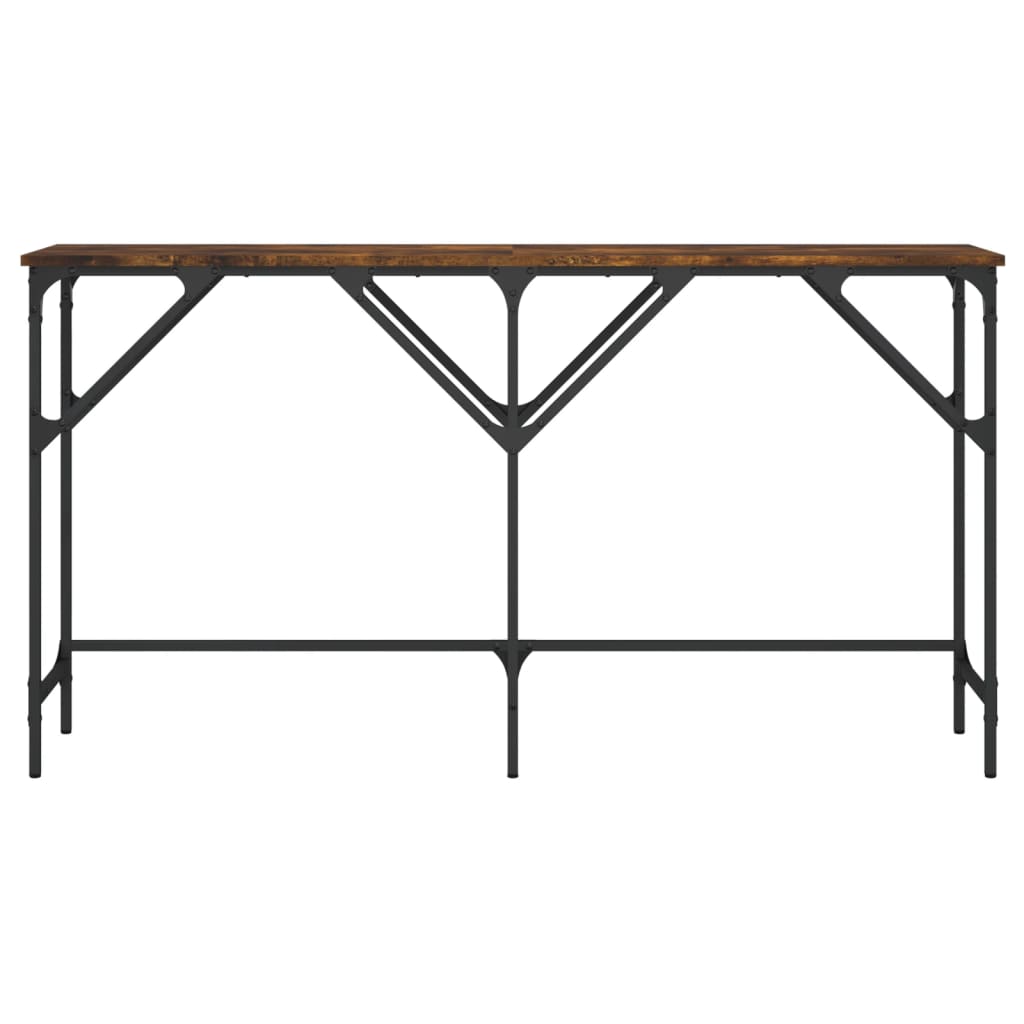 vidaXL Măsuță consolă, stejar fumuriu, 140x29x75 cm, lemn prelucrat vidaXL Măsuță consolă, stejar fumuriu, 140x29x75 cm, lemn prelucrat