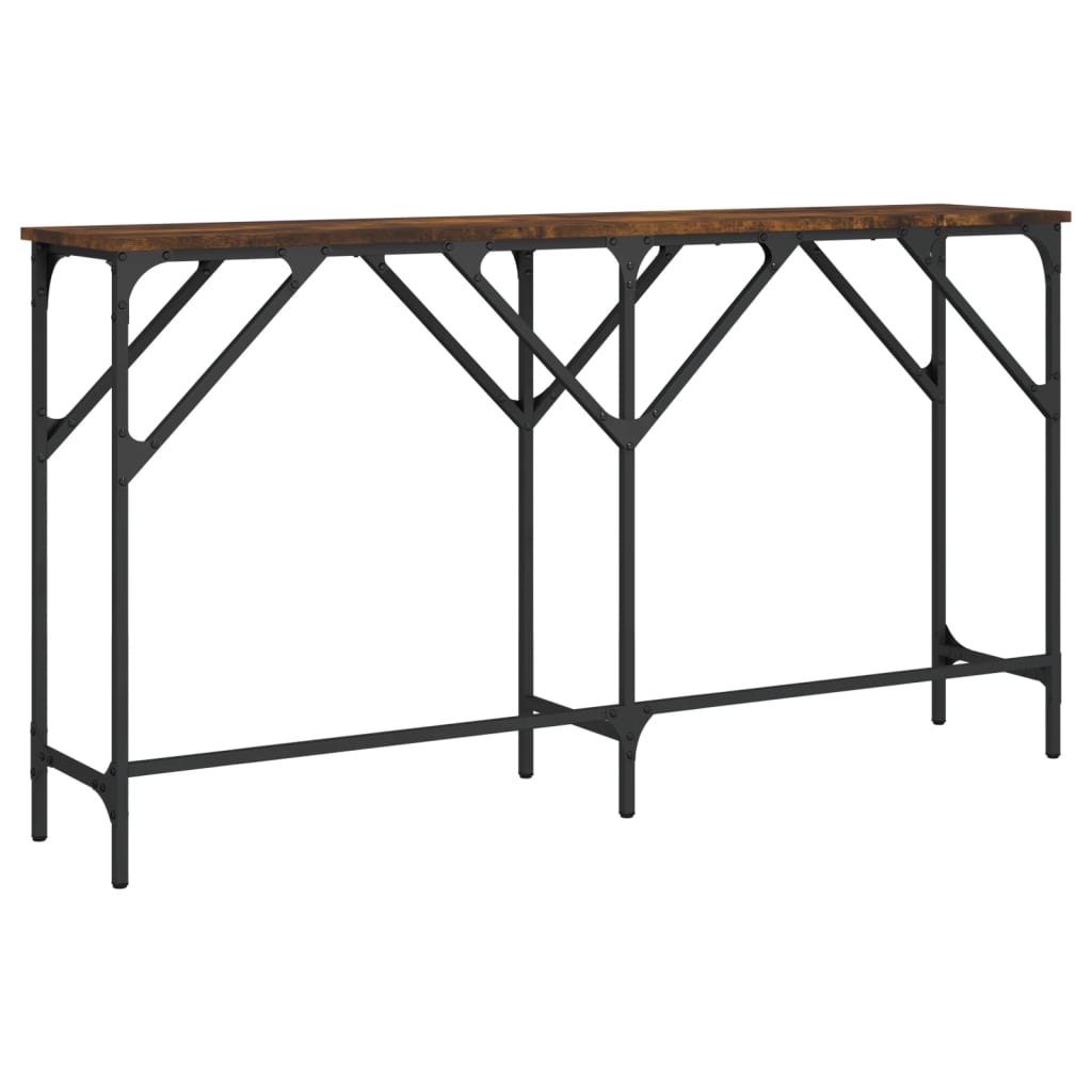 vidaXL Măsuță consolă, stejar fumuriu, 140x29x75 cm, lemn prelucrat vidaXL Măsuță consolă, stejar fumuriu, 140x29x75 cm, lemn prelucrat