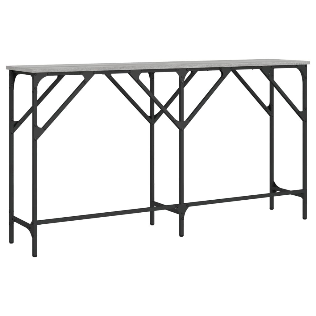 vidaXL Măsuță consolă, gri sonoma, 140x29x75 cm, lemn prelucrat vidaXL Măsuță consolă, gri sonoma, 140x29x75 cm, lemn prelucrat