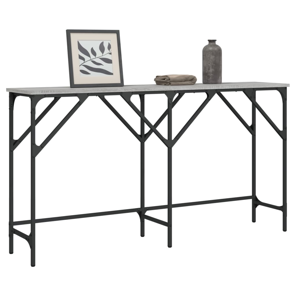vidaXL Măsuță consolă, gri sonoma, 140x29x75 cm, lemn prelucrat vidaXL Măsuță consolă, gri sonoma, 140x29x75 cm, lemn prelucrat