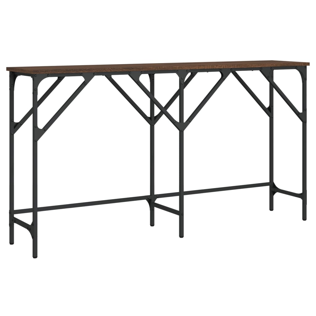 vidaXL Măsuță consolă, stejar maro, 140x29x75 cm, lemn prelucrat vidaXL Măsuță consolă, stejar maro, 140x29x75 cm, lemn prelucrat