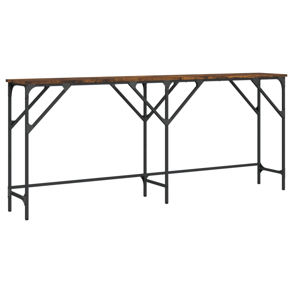 vidaXL Măsuță consolă, stejar fumuriu, 180x29x75 cm, lemn prelucrat vidaXL Măsuță consolă, stejar fumuriu, 180x29x75 cm, lemn prelucrat