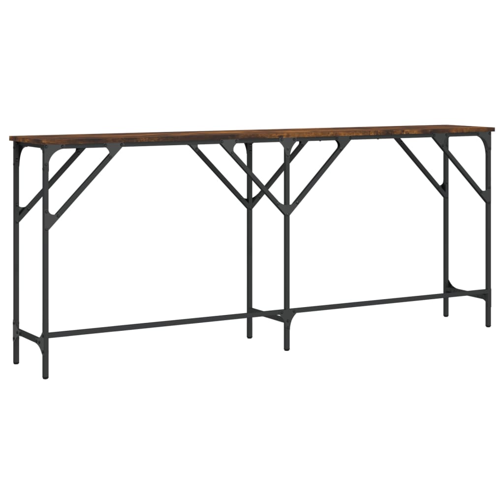 vidaXL Măsuță consolă, stejar fumuriu, 180x29x75 cm, lemn prelucrat vidaXL Măsuță consolă, stejar fumuriu, 180x29x75 cm, lemn prelucrat